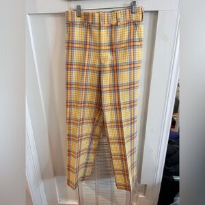 Vintage 1960 USA Yellow Plaid Men's Pants trousers